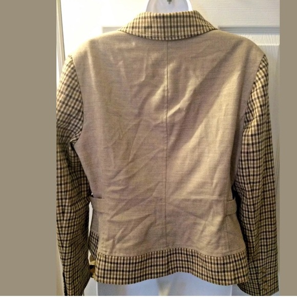 DONCASTER Plaid Jacket Tan Brown Wool Career - Picture 6 of 8